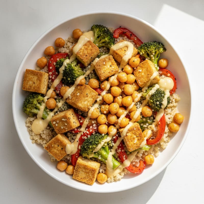 Roasted Vegetable and Chickpea Buddha Bowl