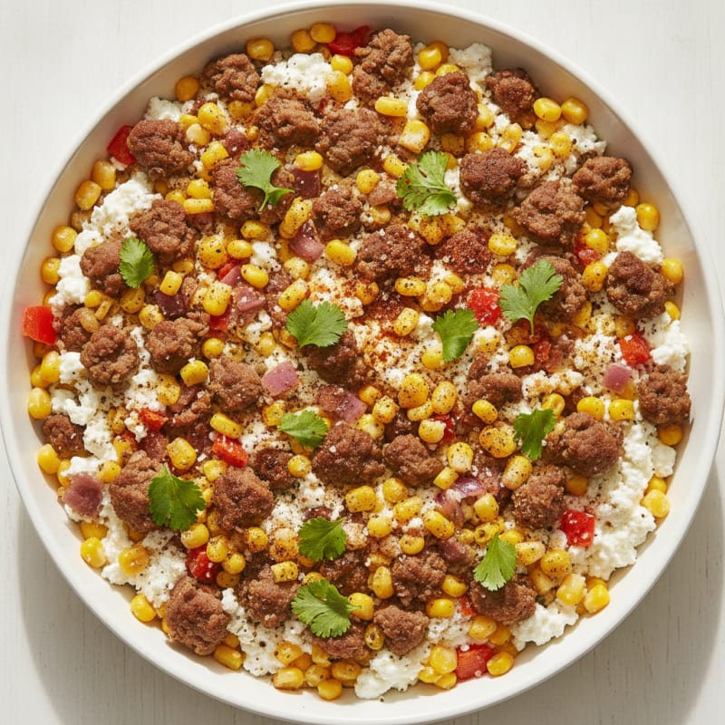 Bison and Corn Cottage Cheese Skillet