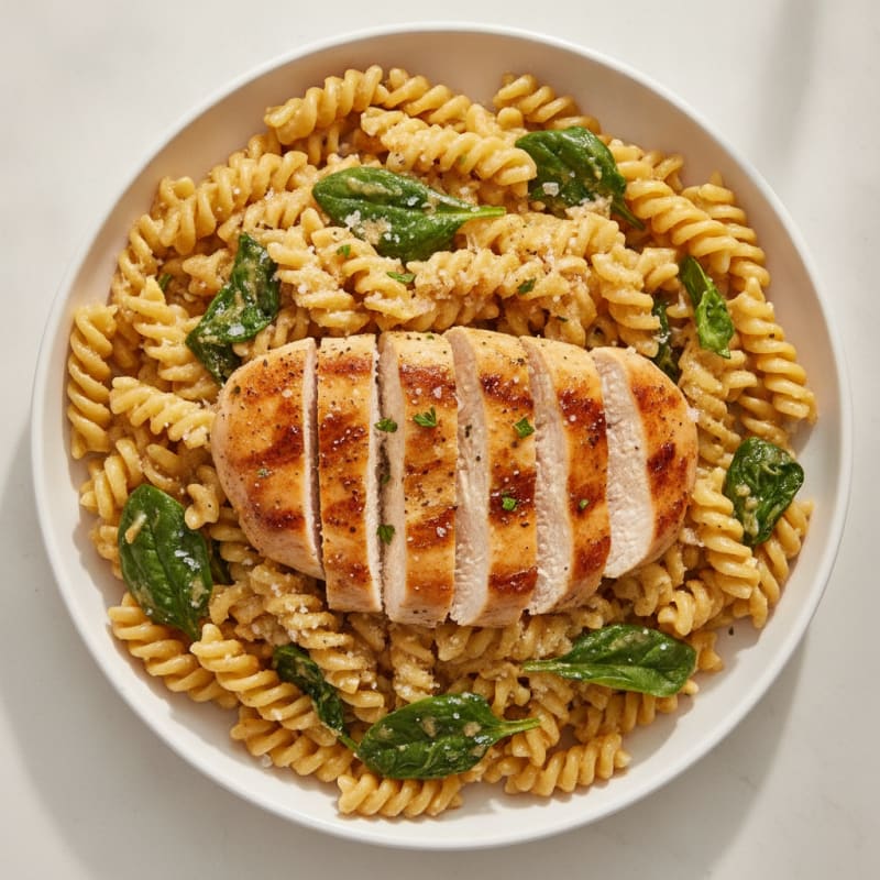 Classic Garlic Parmesan Pasta with Sautéed Chicken