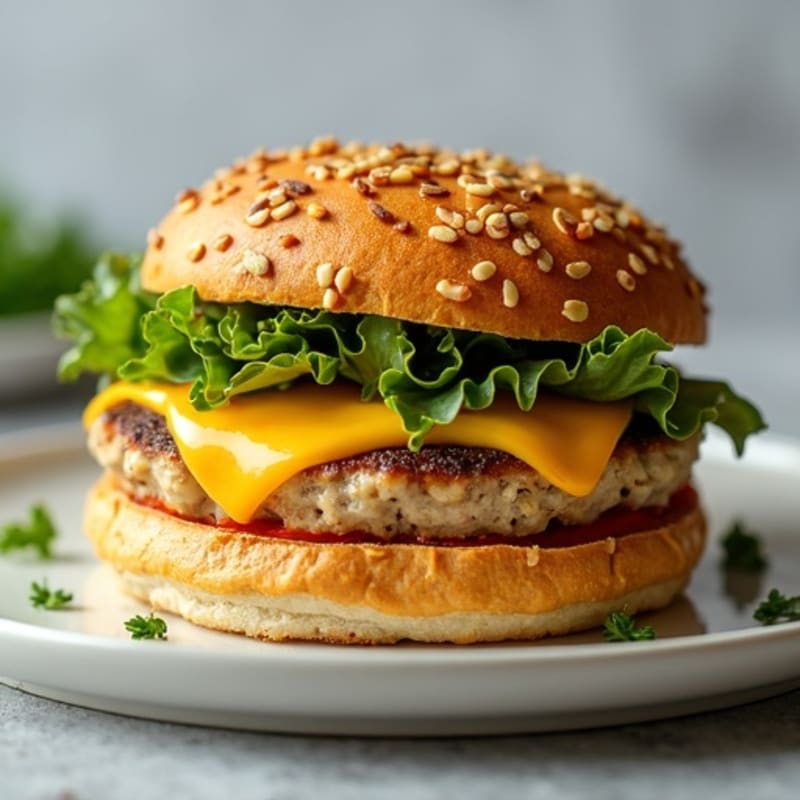 Crispy Baked Mozzarella-Stuffed Turkey Burger