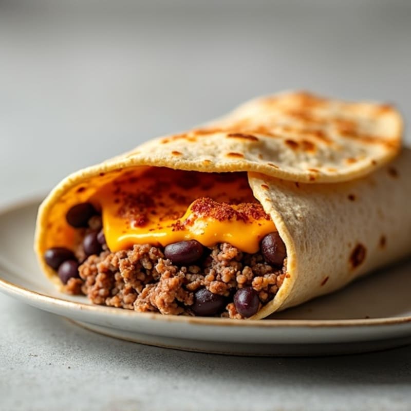 Savory Lean Ground Beef and Black Bean Cheesy Baked Wraps