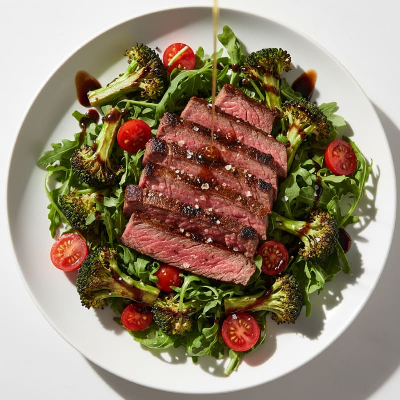 Grilled Steak Salad with Roasted Broccoli