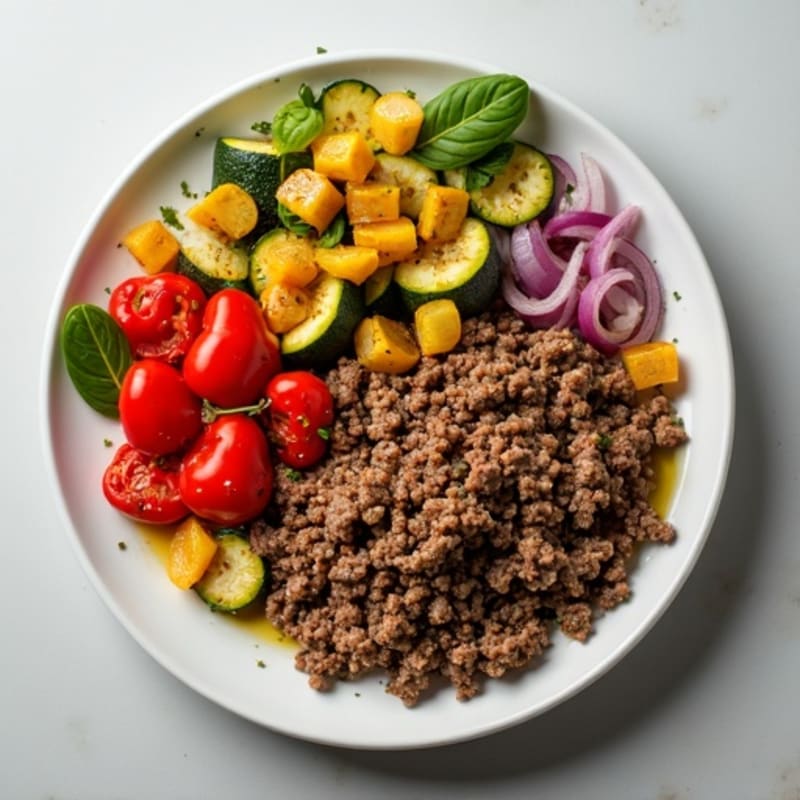 Savory Ground Beef and Roasted Vegetables