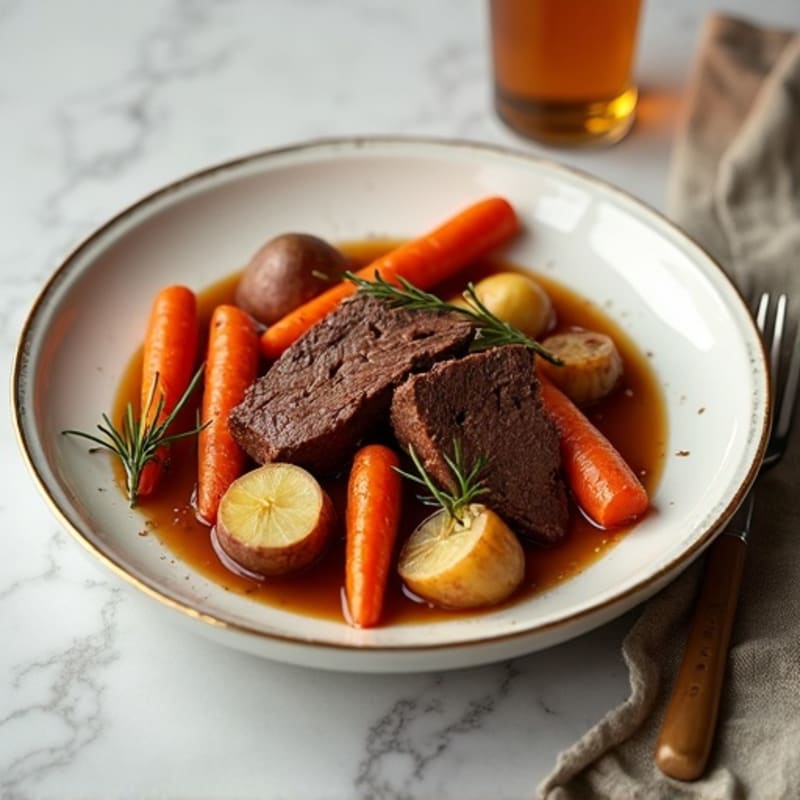 Tender Slow-Cooked Beef Pot Roast with Hearty Root Vegetables
