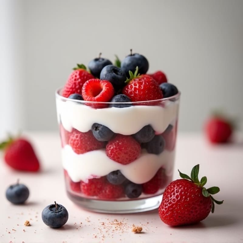 Greek Yogurt Protein Parfait with Mixed Berries