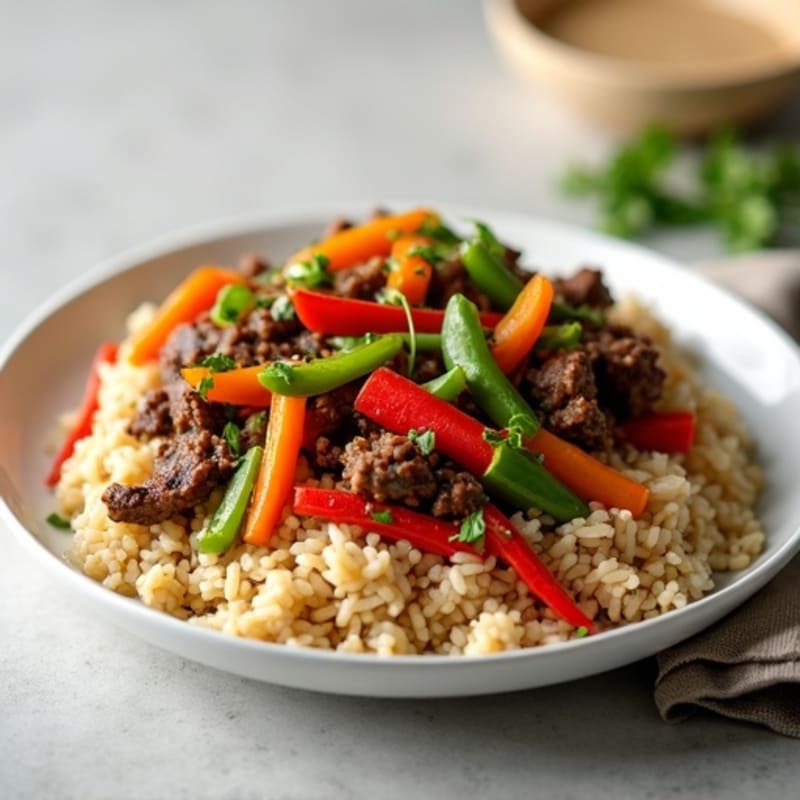 Lean Beef and Veggie Stir Fry with Brown Rice