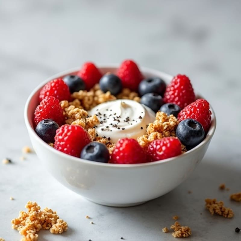 Creamy Greek Yogurt with Fresh Berries and Crunchy Granola