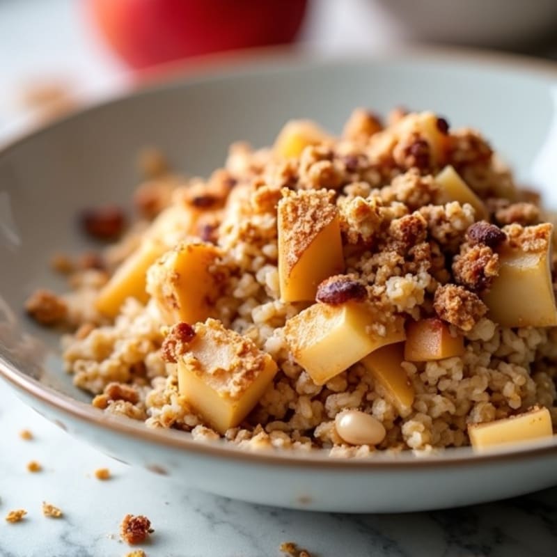 Warm Spiced Apple Baked Oats with Crispy Topping