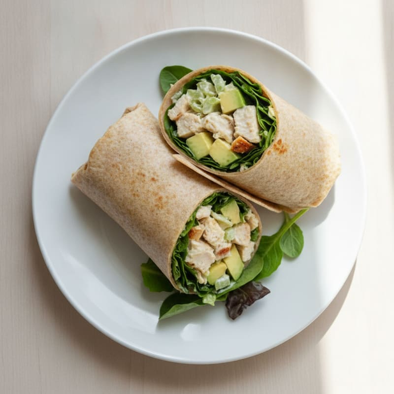 Chicken Salad Wrap with Mixed Greens