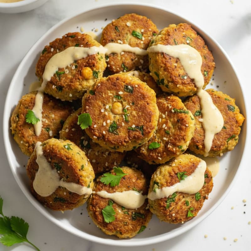 Falafel with Lemon-Tahini Drizzle