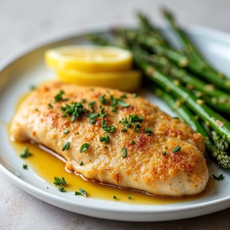Crispy Lemon Herb Chicken with Roasted Asparagus