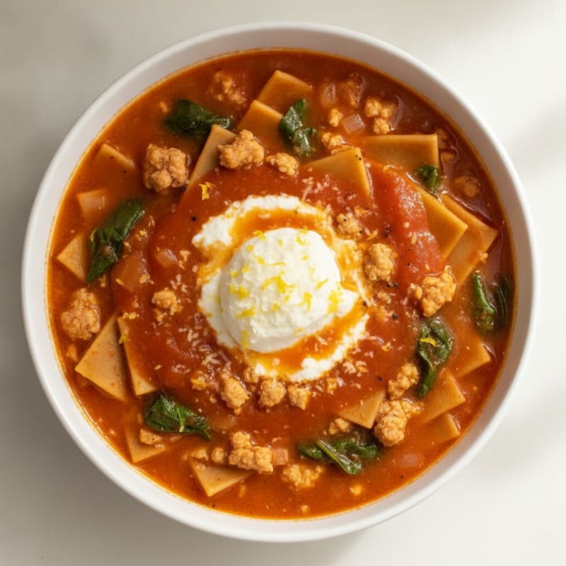 Hearty Lasagna Soup with Ricotta