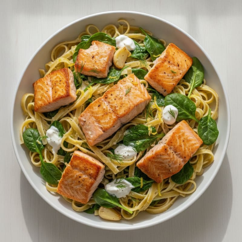 Lemon-Herb Salmon Fettuccine