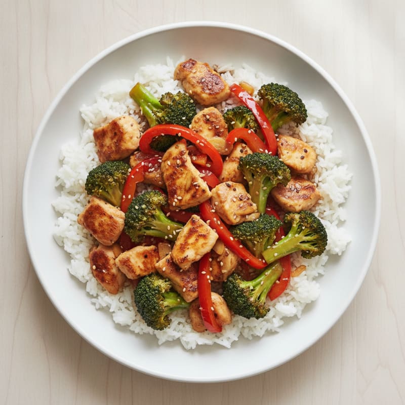 Chicken and Broccoli Stir-Fry with Jasmine Rice