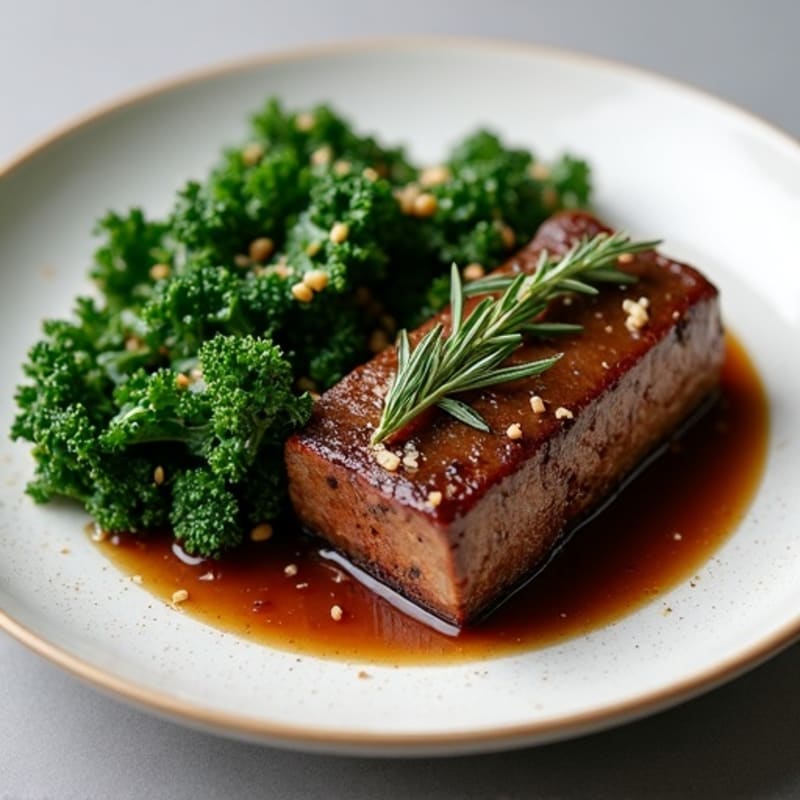 Slow-Braised Short Ribs with Garlic Sautéed Greens