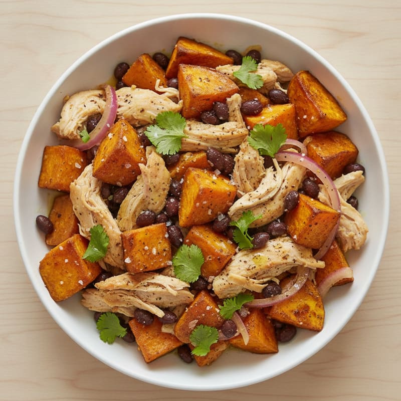Roasted Okinawan Sweet Potato & Black Bean Bowl
