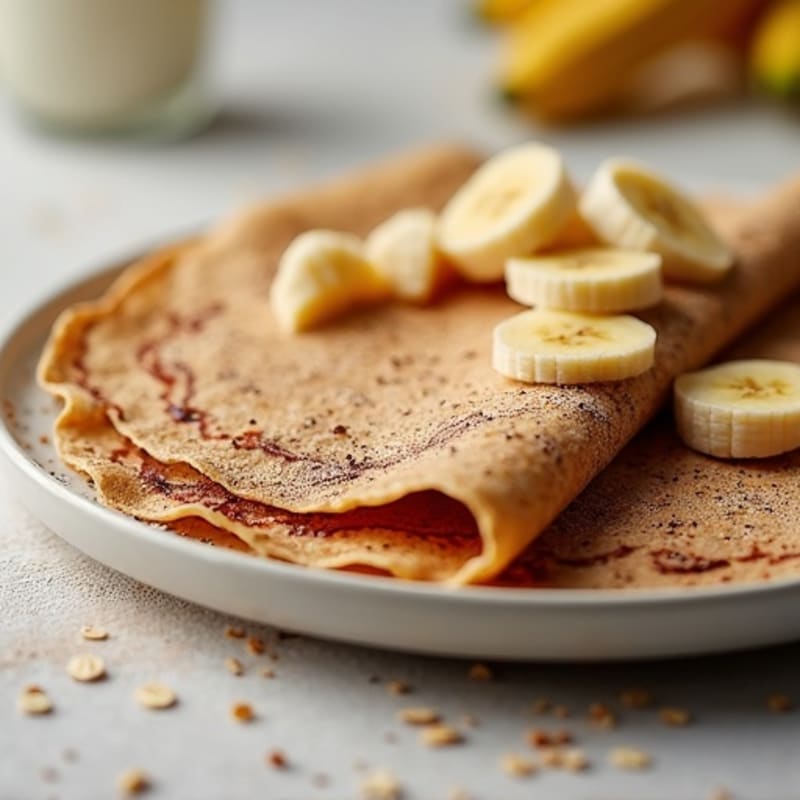 Creamy Banana and Cocoa-Hazelnut Protein Crepes