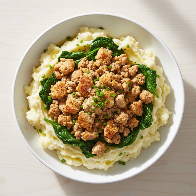 Creamy Garlic Mashed Potato & Turkey Power Bowl