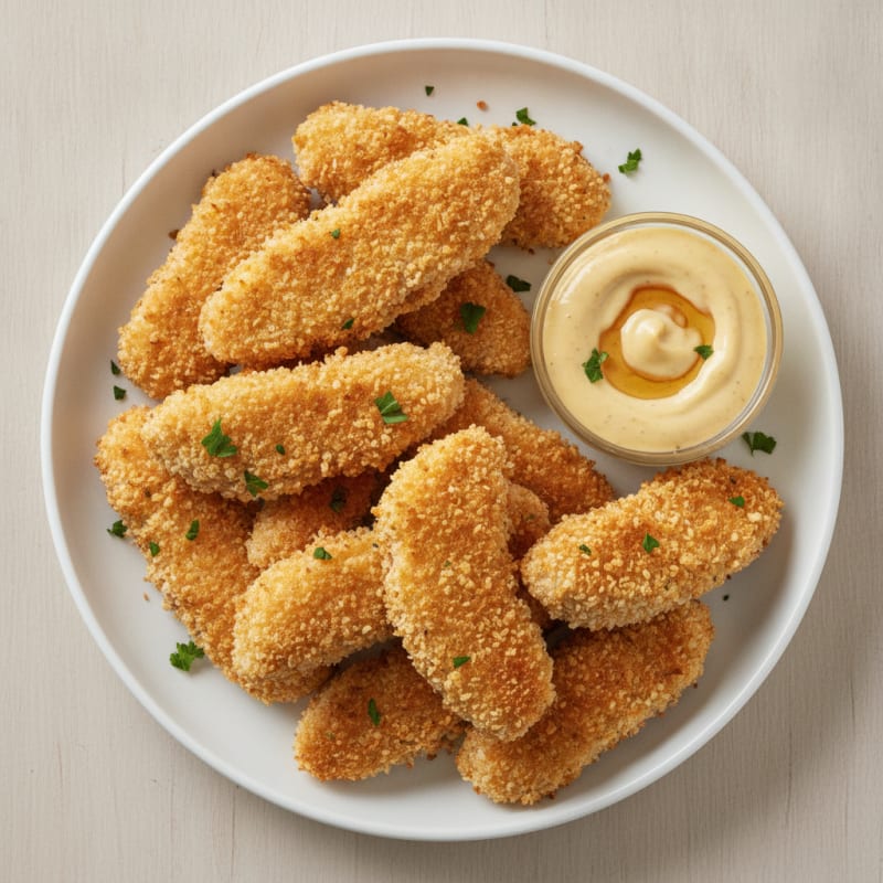 Cauliflower-Crusted Chicken Tenders with Dipping Sauce