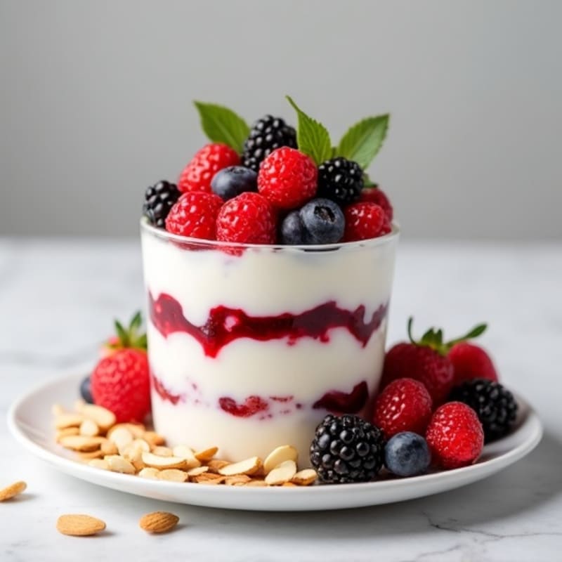 Silky Greek Yogurt Protein Parfait with Berries