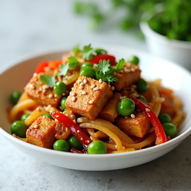 Crispy Sesame Ginger Tofu Stir-Fry