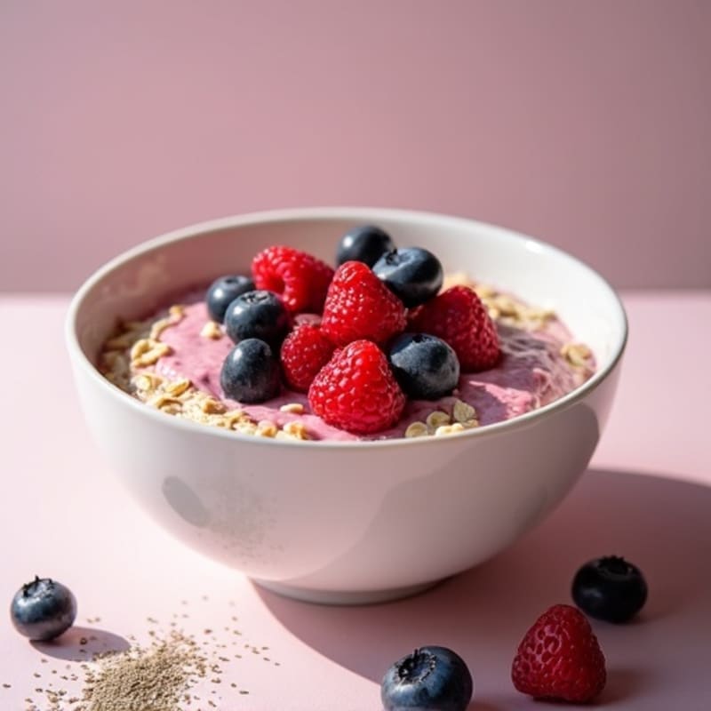 Creamy Berry Protein Overnight Oats