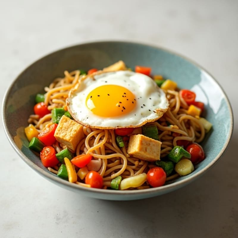 Savory Egg and Vegetable Stir-Fry with Ramen Noodles