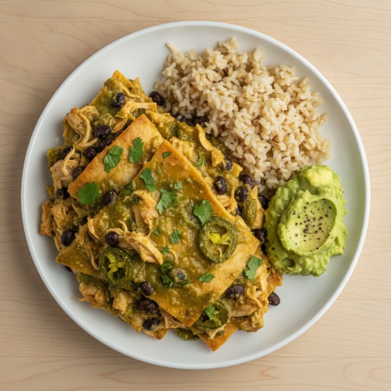 Green Chile Chicken Enchilada Bake