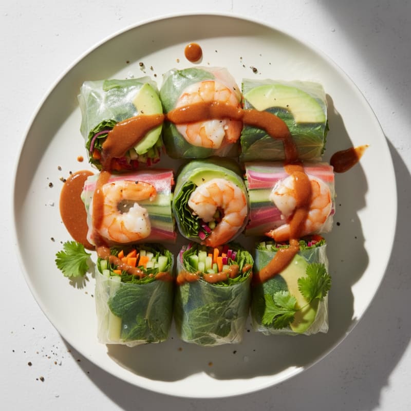 Vibrant Shrimp and Herb Summer Rolls