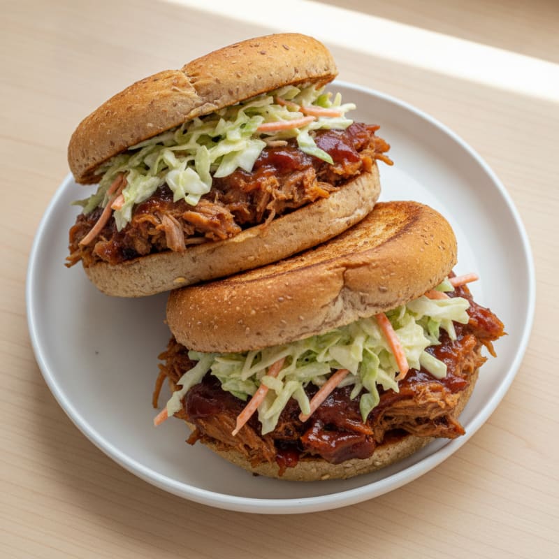BBQ Pulled Pork Sandwiches with Coleslaw
