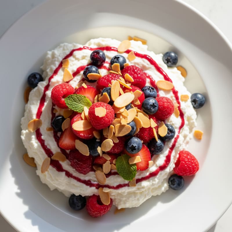 Greek Yogurt Protein Mousse with Fresh Berries