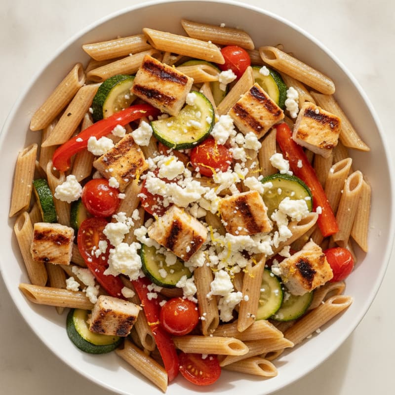 Grilled Chicken and Roasted Vegetable Pasta Salad