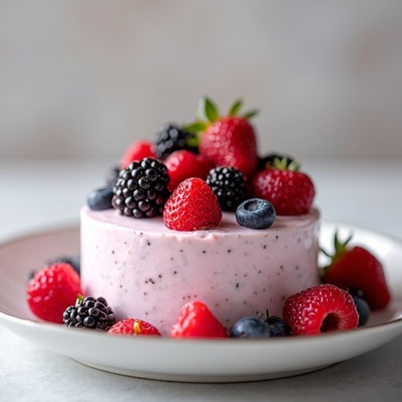 Greek Yogurt Protein Mousse with Mixed Berries