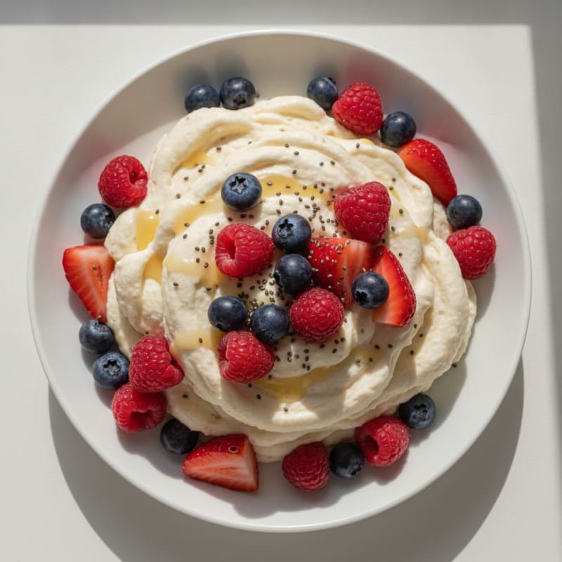 Silky Greek Yogurt Protein Mousse with Mixed Berries