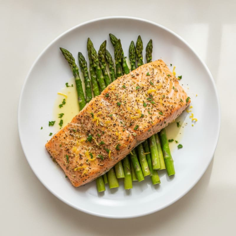 Lemon-Herb Baked Salmon with Asparagus