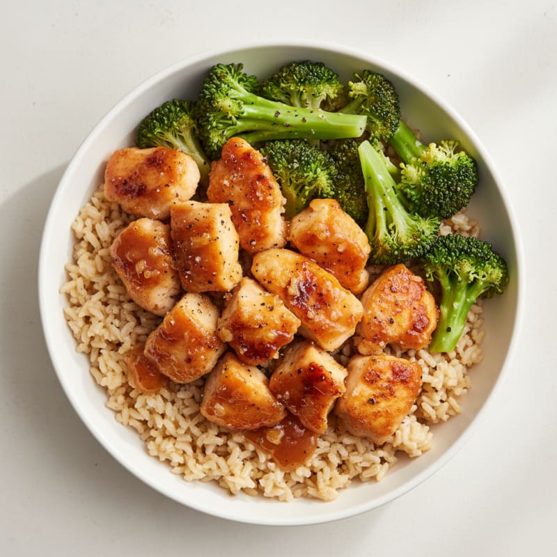 Crispy Honey-Garlic Chicken Bowls