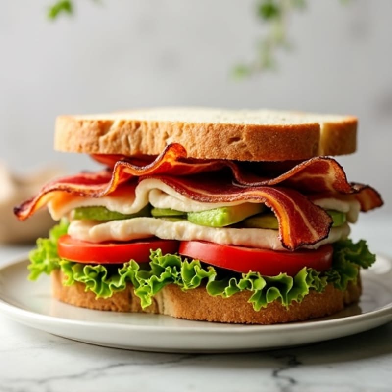 Healthy Turkey and Crispy Bacon Club Sandwich