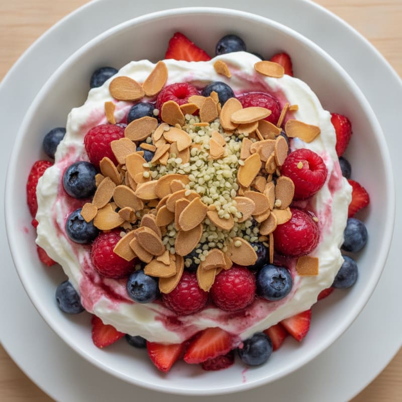 Greek Yogurt Protein Parfait with Mixed Berries