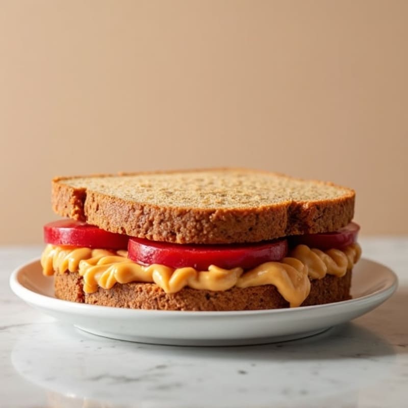 Creamy Peanut Butter and Fruity Preserve Whole Grain Sandwich