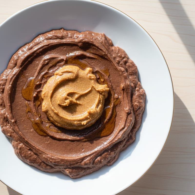 Creamy Vegan Chocolate Protein Pudding with Almond Butter