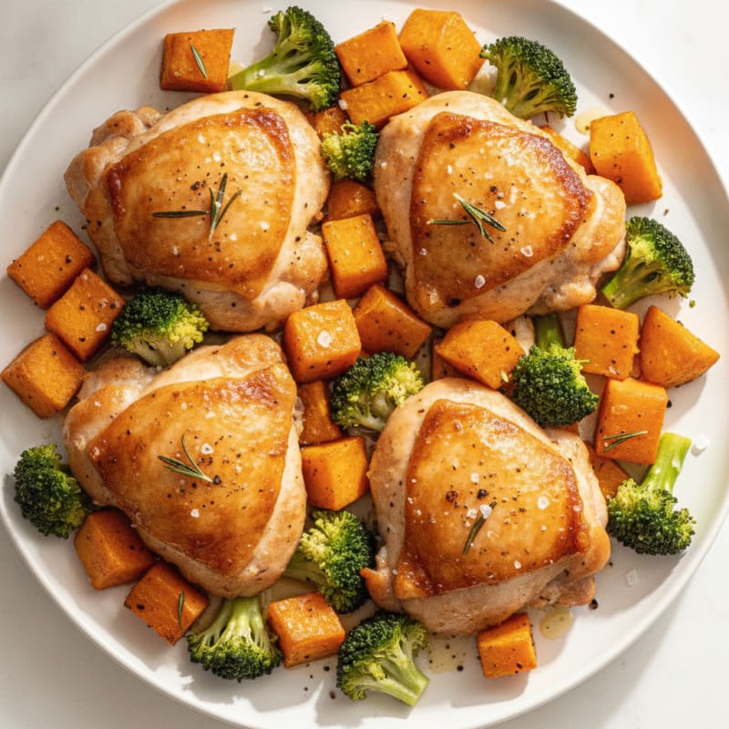 Roasted Chicken Thighs with Sweet Potatoes