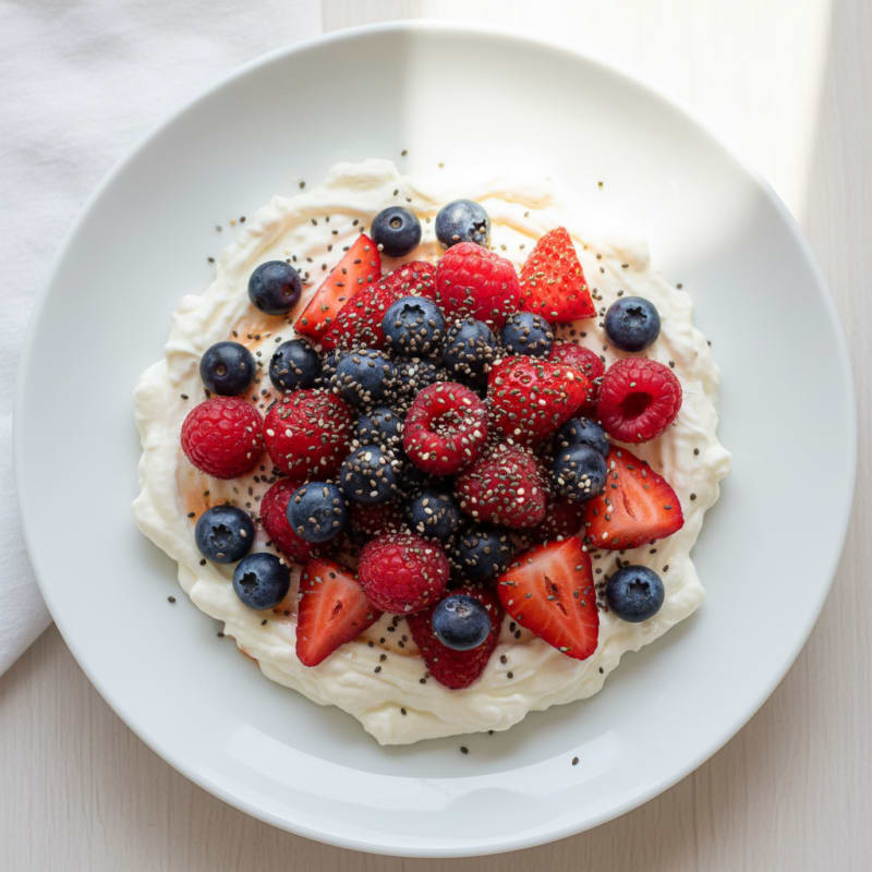 Creamy Greek Yogurt Protein Pudding with Mixed Berries