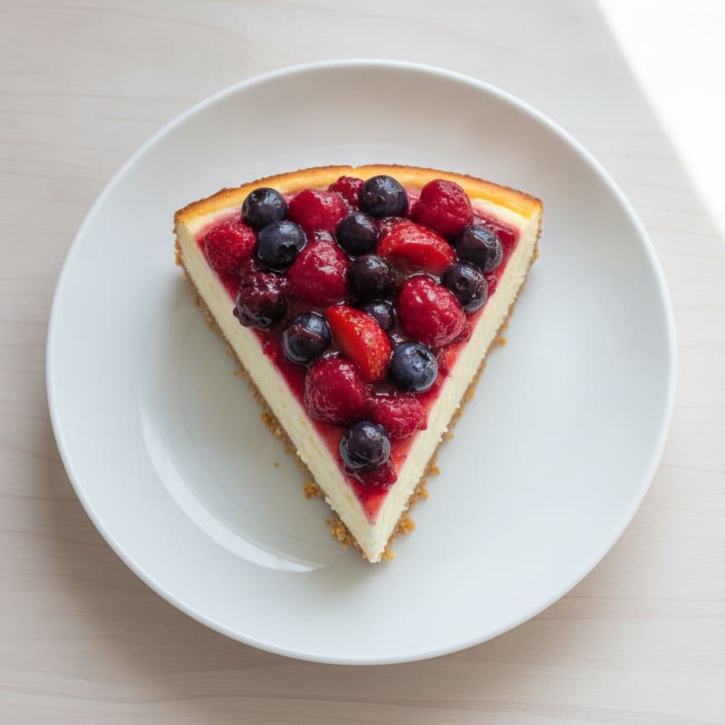 Greek Yogurt Protein Cheesecake with Mixed Berries
