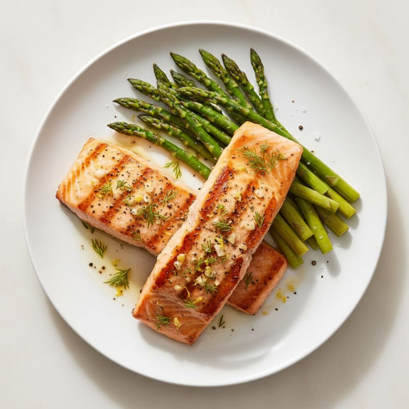 Lemon Herb Grilled Salmon with Asparagus