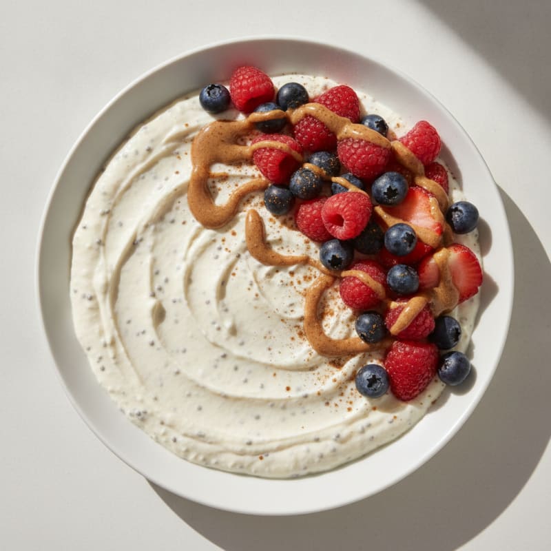 Creamy Greek Yogurt Protein Pudding with Berries