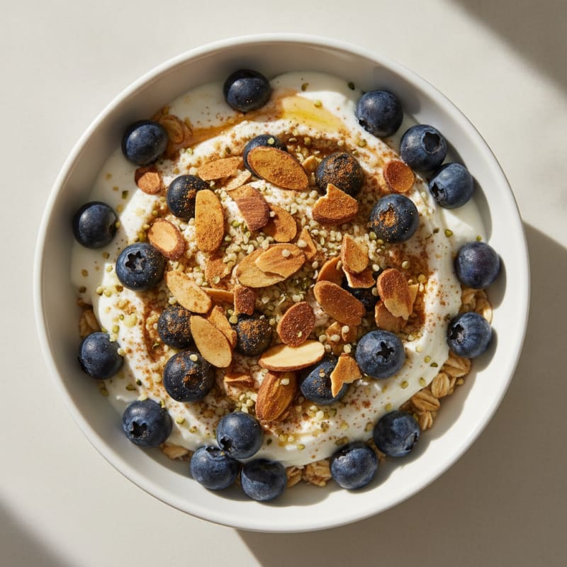 Blueberry-Almond Yogurt Oat Parfait