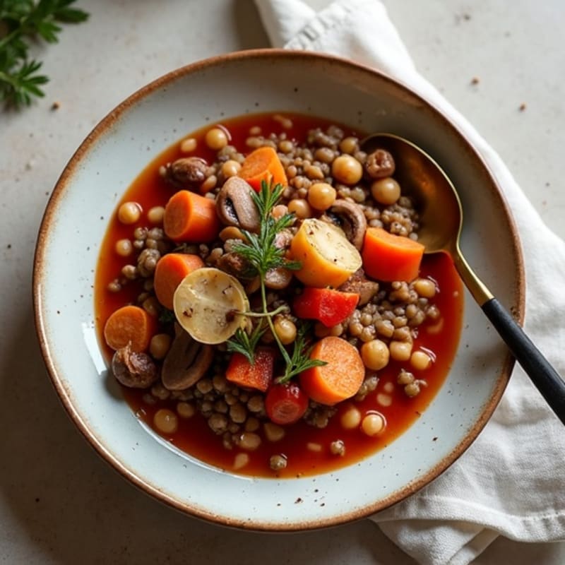 Hearty Mushroom and Vegetable Red Wine Stew
