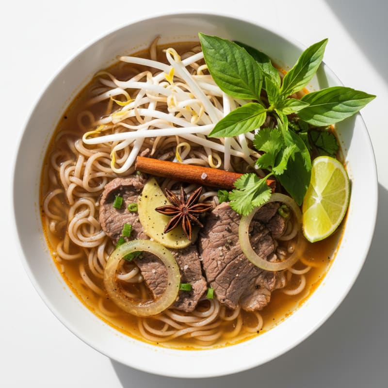 Vietnamese Beef Pho with Rice Noodles
