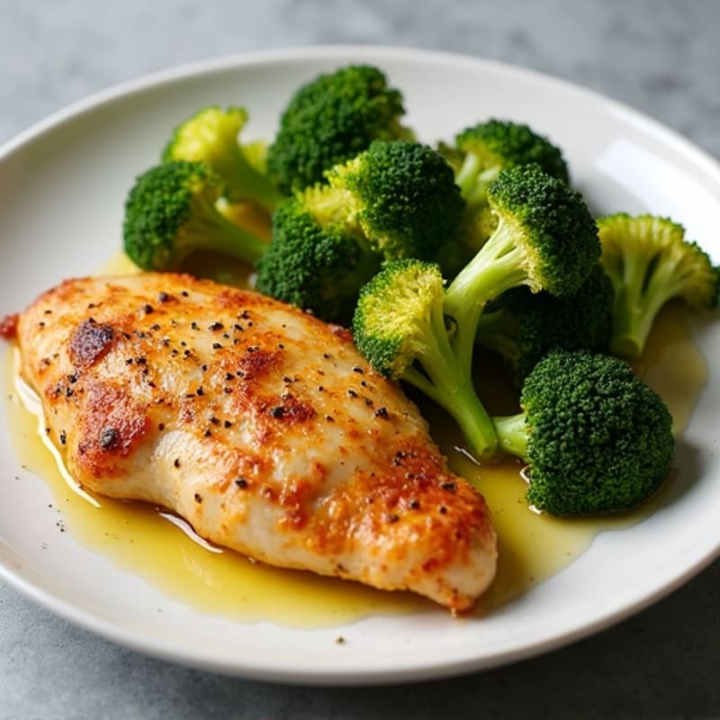 Crispy Lemon Garlic Chicken with Roasted Broccoli