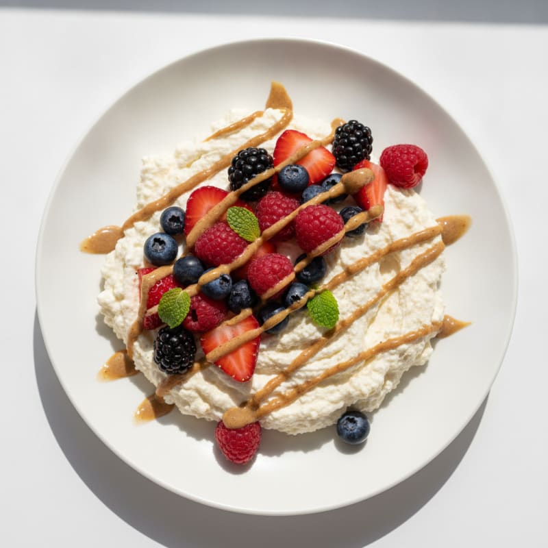 Greek Yogurt Protein Mousse with Mixed Berries